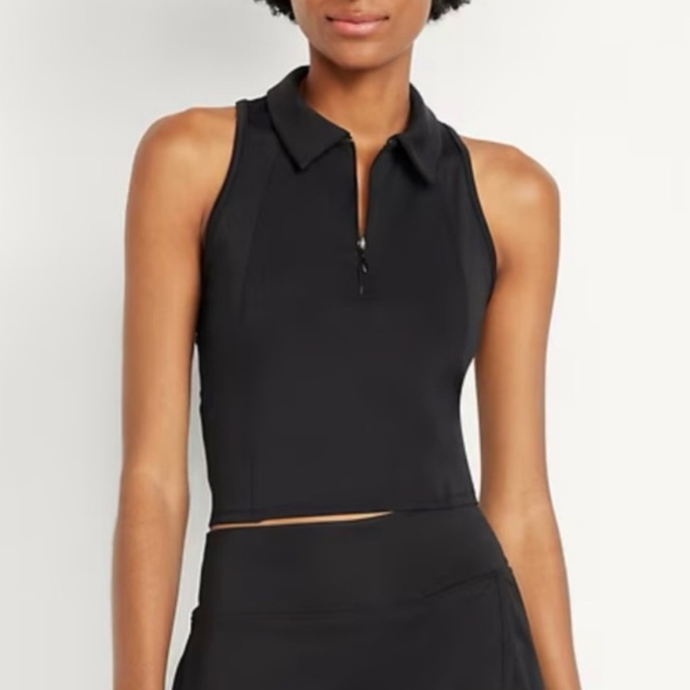 Old Navy Black Crop Polo Top | PowerSoft Crop Polo NWT XXL